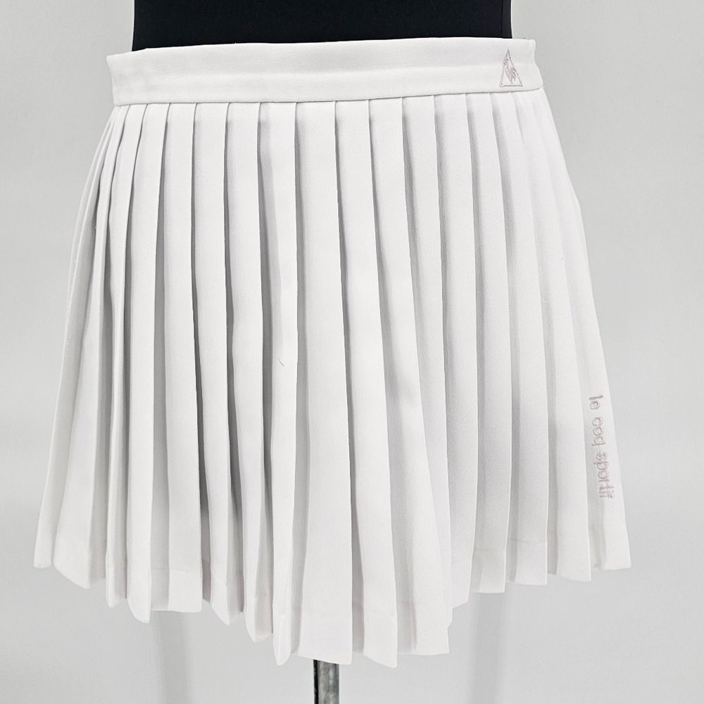 Vintage Le Coq Sportif White Pleated Tennis Skirt SZ 12